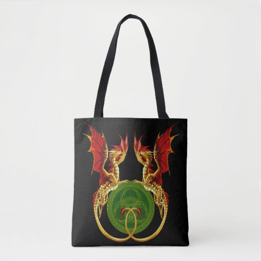 Celtic Crescent Moon and Dragons Tasche (Vorderseite)