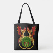 Celtic Crescent Moon and Dragons Tasche (Rückseite)