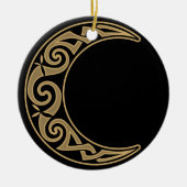 Celtic Crescent Moon Keramik Ornament (Vorne)
