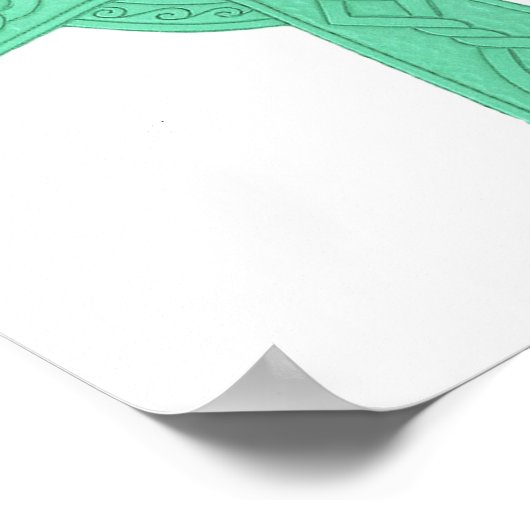 Celtic Cross 3 Green Poster (Ecke)