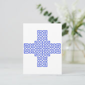 Celtic Cross 6 Blue Postkarte (Stehend Vorderseite)