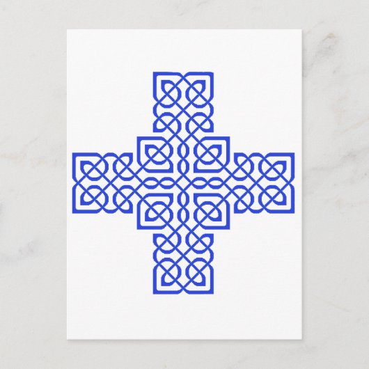 Celtic Cross 6 Blue Postkarte (Vorderseite)