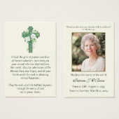Celtic Cross Beerdigung Memorial Gebet Irish Card (Vorne & Hinten)