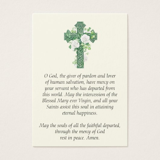 Celtic Cross Beerdigung Memorial Gebet Irish Card (Vorderseite)