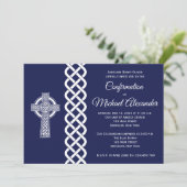 Celtic Cross Bestätigung Einladung für Jungen (Stehend Vorderseite)