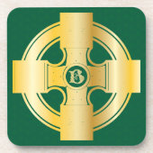 Celtic Cross Celtic Knot Letter B Monogram Getränkeuntersetzer (Vorderseite)