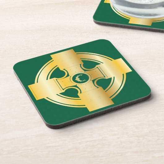 Celtic Cross Celtic Knot Letter C Monogram Getränkeuntersetzer (Linke Seite)