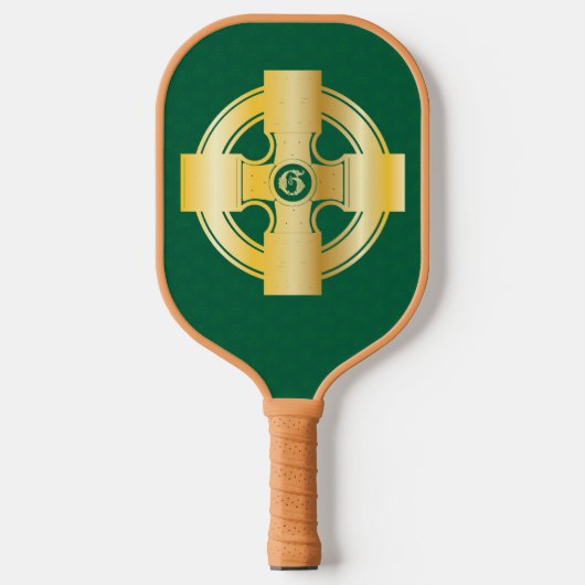 Celtic Cross Celtic Knot Letter G Monogram Pickleball Schläger (Vorderseite)