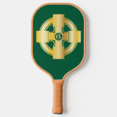 Celtic Cross Celtic Knot Letter G Monogram Pickleball Schläger (Rückseite)