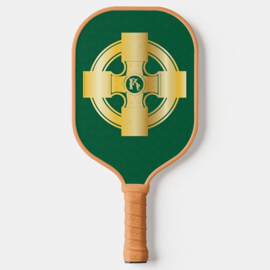 Celtic Cross Celtic Knot Letter K Monogram Pickleball Schläger (Vorderseite)