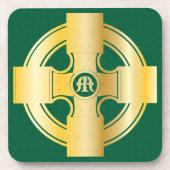 Celtic Cross Celtic Knot Letter M Monogram Getränkeuntersetzer (Vorderseite)