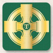 Celtic Cross Celtic Knot Letter T Monogram Getränkeuntersetzer (Vorderseite)