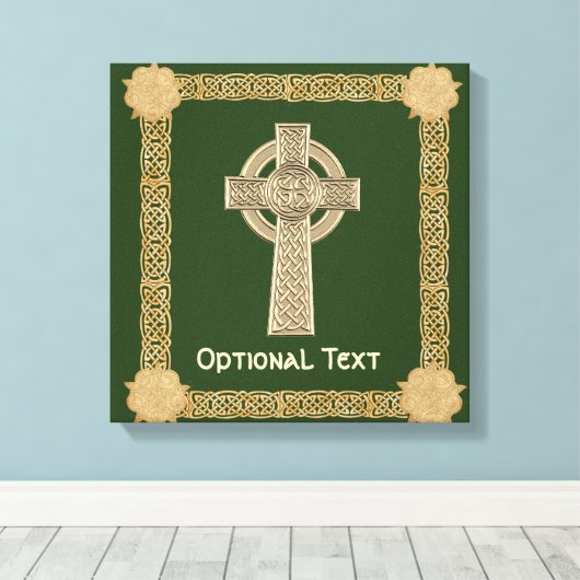 Celtic Cross Custom Leinwanddruck (Insitu (Holzboden))