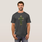Celtic Cross Faith & Fortune Kleeblatt Design T-Shirt (Vorne ganz)