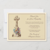 Celtic Cross Floral Beerdigung Condolence Beileid Dankeskarte (Vorderseite)