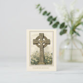 Celtic Cross Floral Beerdigung Gedenkgebet Begleitkarte (Stehend Vorderseite)