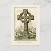 Celtic Cross Floral Beerdigung Gedenkgebet Begleitkarte (Vorderseite)