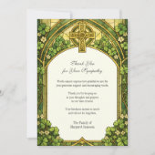 Celtic Cross Funeral Sympathy Thank You Dankeskarte (Vorderseite)