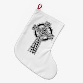 Celtic Cross Großer Weihnachtsstrumpf (Vorderansicht (hängend))