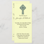 Celtic Cross in Aquamarin und Elfenbeinheirat Programm (Vorne/Hinten)