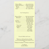 Celtic Cross in Black and Ivory Wedding Programm (Rückseite)