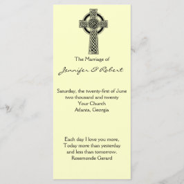 Celtic Cross in Black and Ivory Wedding Programm