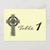 Celtic Cross in Black Ivory Wedding Tischnummer (Vorderseite)