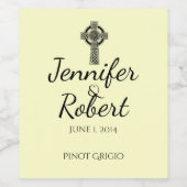 Celtic Cross in Black Mythic Ivory Wine Label Weinetikett (Einzelnes Label)