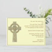 Celtic Cross in Gold Ivory Hochzeit Einladung (Stehend Vorderseite)