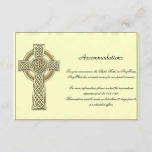 Celtic Cross in Gold Mythic Elfenbein-HochzeitsIns Begleitkarte