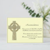 Celtic Cross in Gold Mythic Elfenbein-HochzeitsIns Begleitkarte (Stehend Vorderseite)