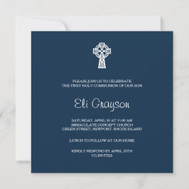 Celtic Cross Invitation - Boy Baptisse Einladung