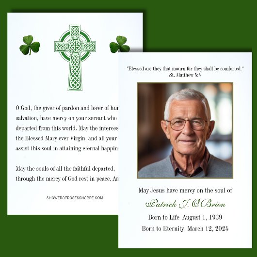 Celtic Cross Irish Beerdigung Memorial Cards