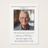 Celtic Cross Irish Beerdigung Memorial Cards (Rückseite)