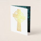 Celtic Cross Irish Katholic Wedding Ankündigung (Vorderseite)