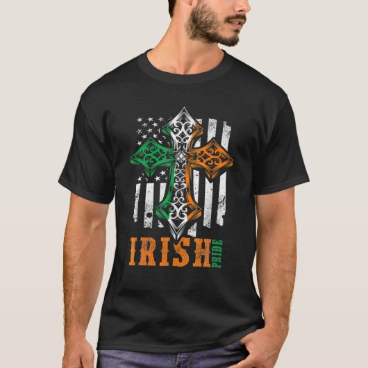 Celtic Cross Irish Pride Saint Patrick's Day T-Shirt (Vorderseite)