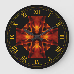 Celtic Cross~Out of the Crucible~Four Evangelist~ Große Wanduhr