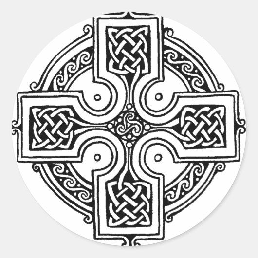 Celtic cross pattern runder aufkleber (Vorderseite)