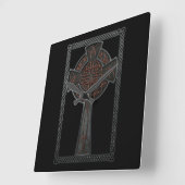 Celtic Cross Quadratische Wanduhr (Winkel)