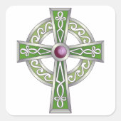 Celtic Cross Quadratischer Aufkleber (Vorderseite)