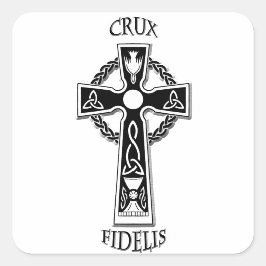 Celtic Cross Quadratischer Aufkleber (Vorderseite)
