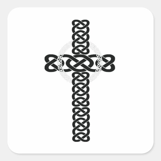 Celtic Cross Quadratischer Aufkleber (Vorderseite)