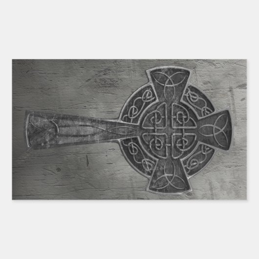 Celtic Cross Rechteckiger Aufkleber (Vorderseite)