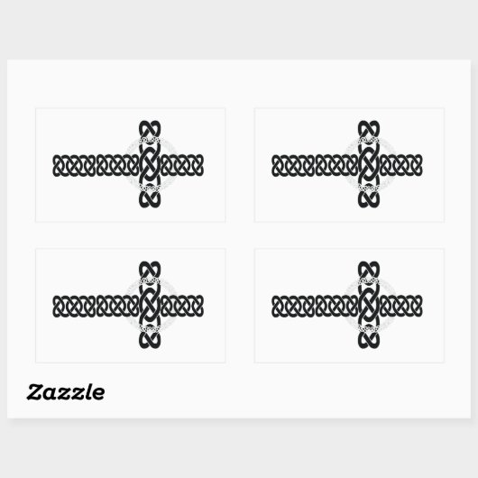 Celtic Cross Rechteckiger Aufkleber (Blatt)