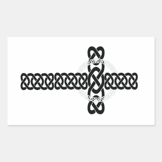 Celtic Cross Rechteckiger Aufkleber (Vorderseite)