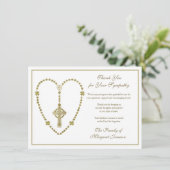 Celtic Cross Rosary Beerdigung Beileid Vielen Dank Dankeskarte (Stehend Vorderseite)