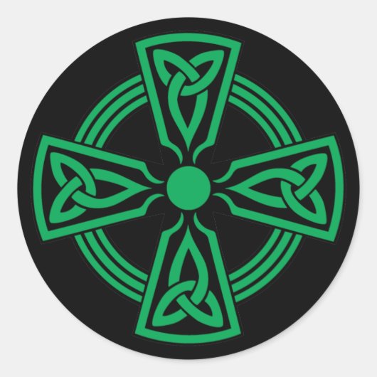 Celtic Cross Runder Aufkleber (Vorderseite)