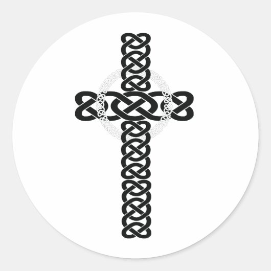Celtic Cross Runder Aufkleber (Vorderseite)