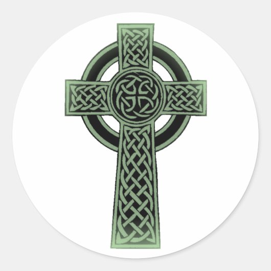 Celtic Cross Runder Aufkleber (Vorderseite)