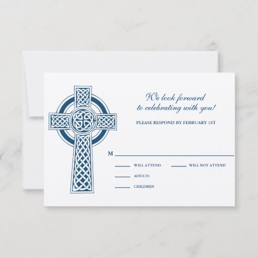 Celtic Cross RVSP Card Einladung (Vorderseite)